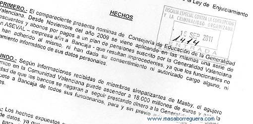 Masby Denuncia al PP Fiscalia anticorrupcion Santacreu